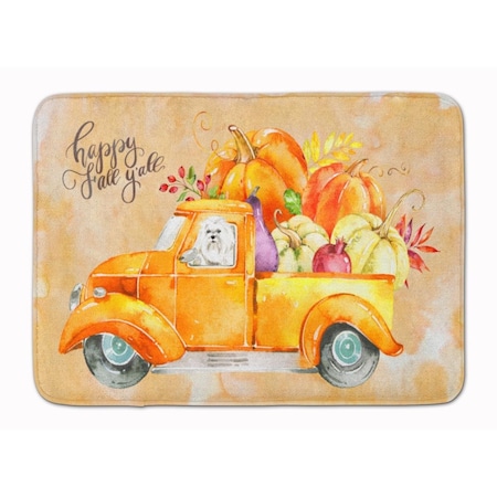 Carolines Treasures Fall Harvest Maltese Machine Washable Memory Foam Mat CK2626RUG